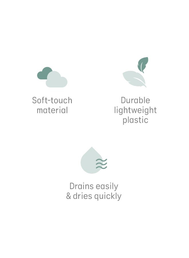 إتش بي إم واي دعامة حمام الطفل، حوض استحمام للأطفال حديثي الولادة مصنوع من السيليكون الناعم TPE، دعامة حمام مريحة للأطفال الرضع مع شبكة ناعمة الملمس، مثالية للأطفال أقل من 6 أشهر (رمادي) - Image 4